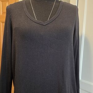 American Eagle Outfitters Charcoal Ribbed Top